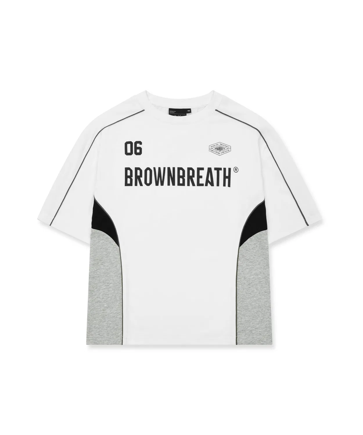Детская быстросохнущая футболка с блочным дизайном белая от Brownbreath Kids — фото 2
