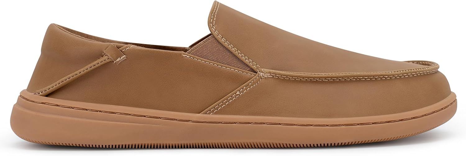 Мужские туфли Pulltop Barefoot с широкой носовой частью - минималистичные туфли-босоножки, кроссовки без каблука, слайпы для ходьбы, противоскользящие, Wt04 | Tobacco — фото 4