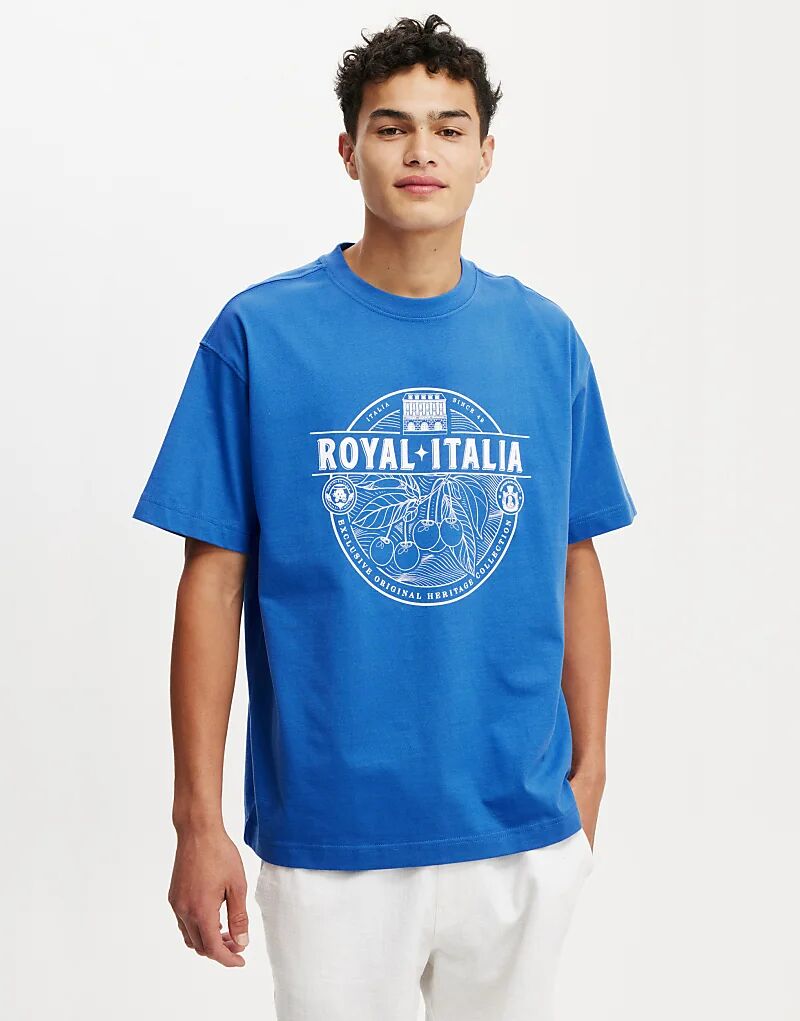 

Футболка Cotton On Box fit с графическим принтом в цвете индиго/New York Apple Cotton On