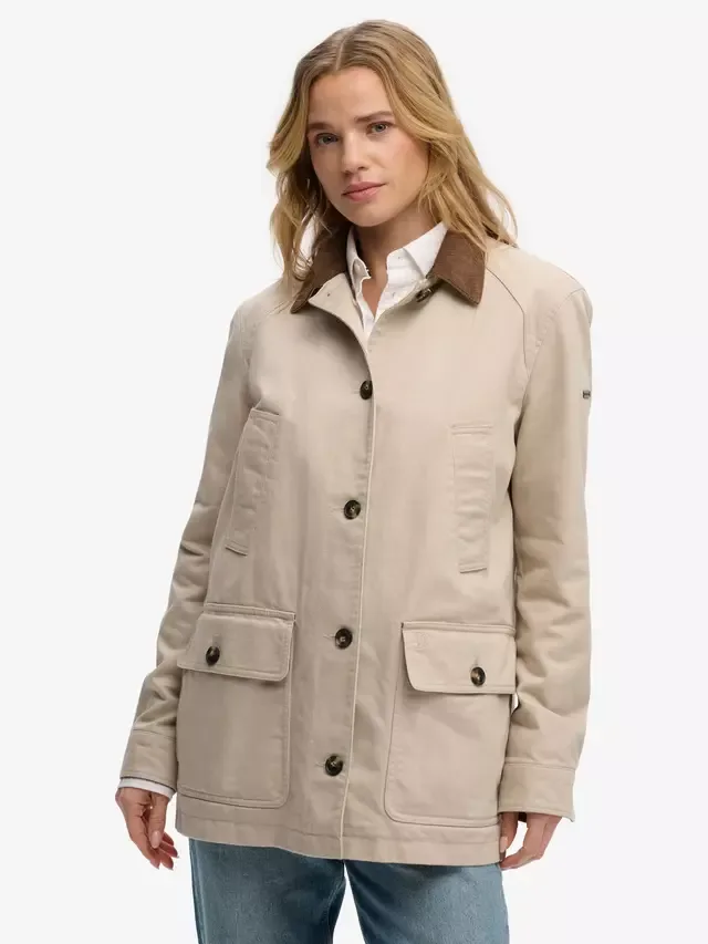 Куртка Estate Corlar Collar Barn Jacket, Humus Beige Superdry — фото 4
