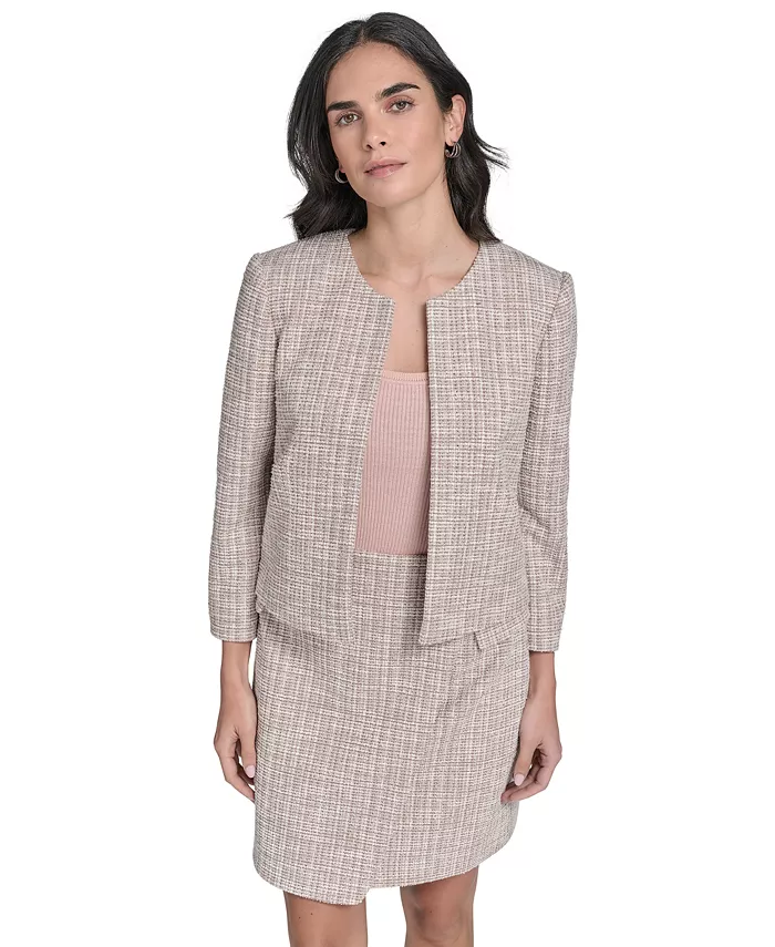 

Женская фактурная куртка без воротника с открытым передом Calvin Klein, розовый