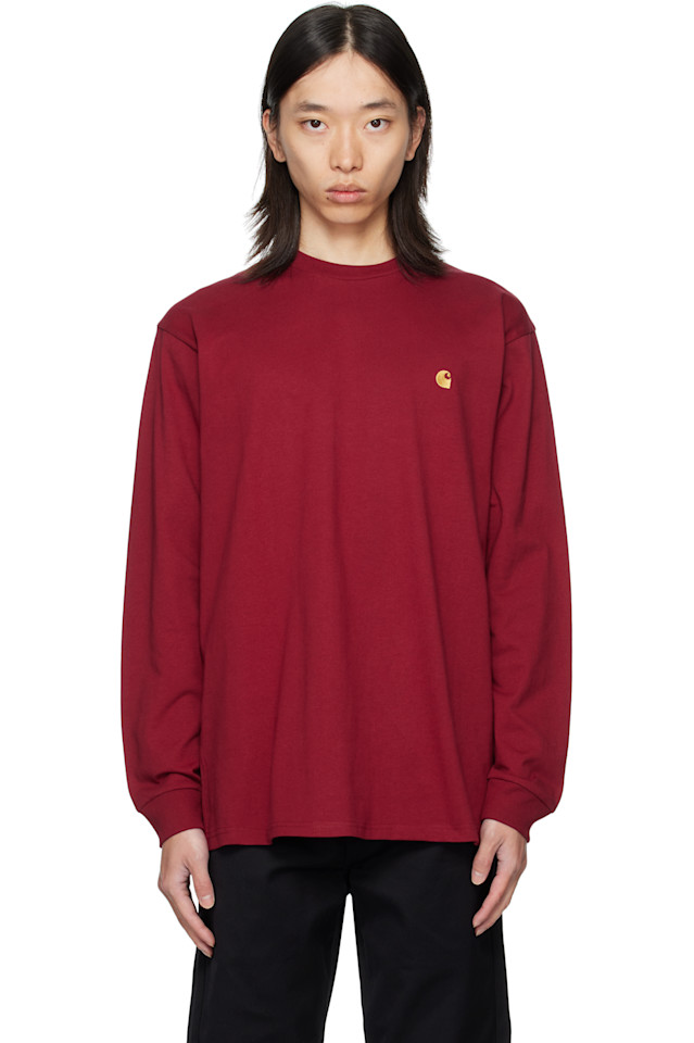 

Carhartt Work In Progress Красная футболка с длинными рукавами в стиле «чейз»