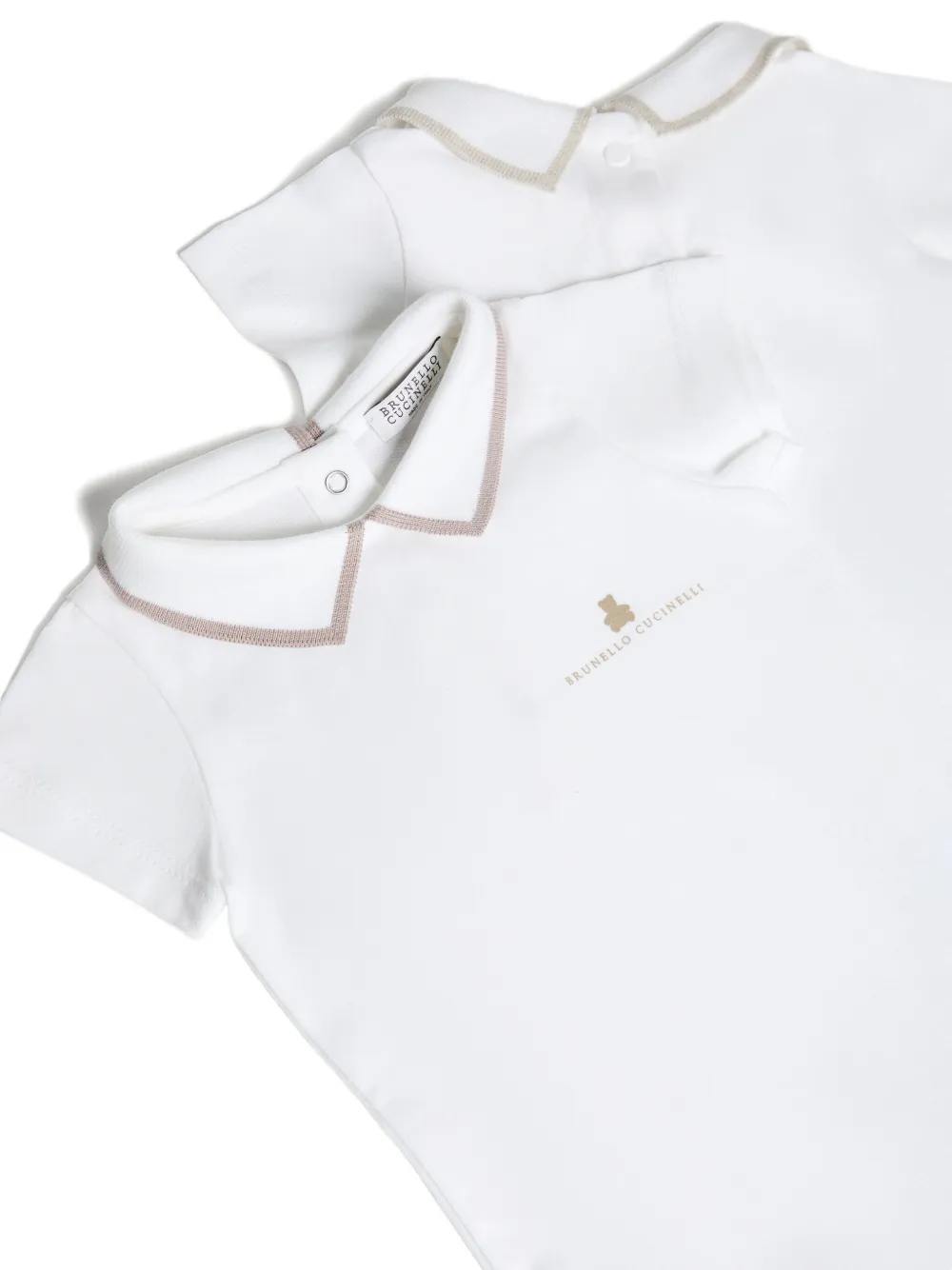 Комплект из двух частей боди Baby Bernie Brunello Cucinelli Kids, белый — фото 2