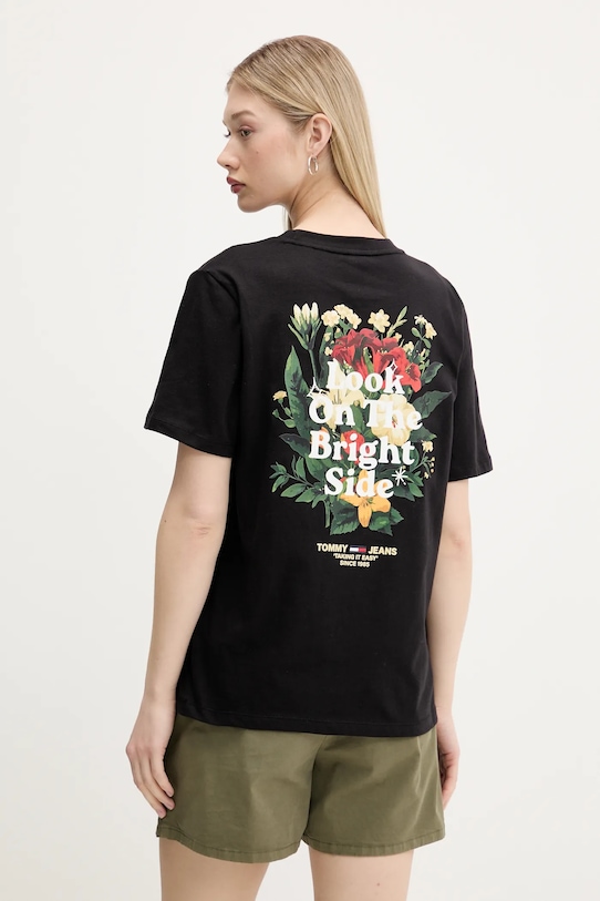 

Хлопковая футболка Tommy Jeans, черный