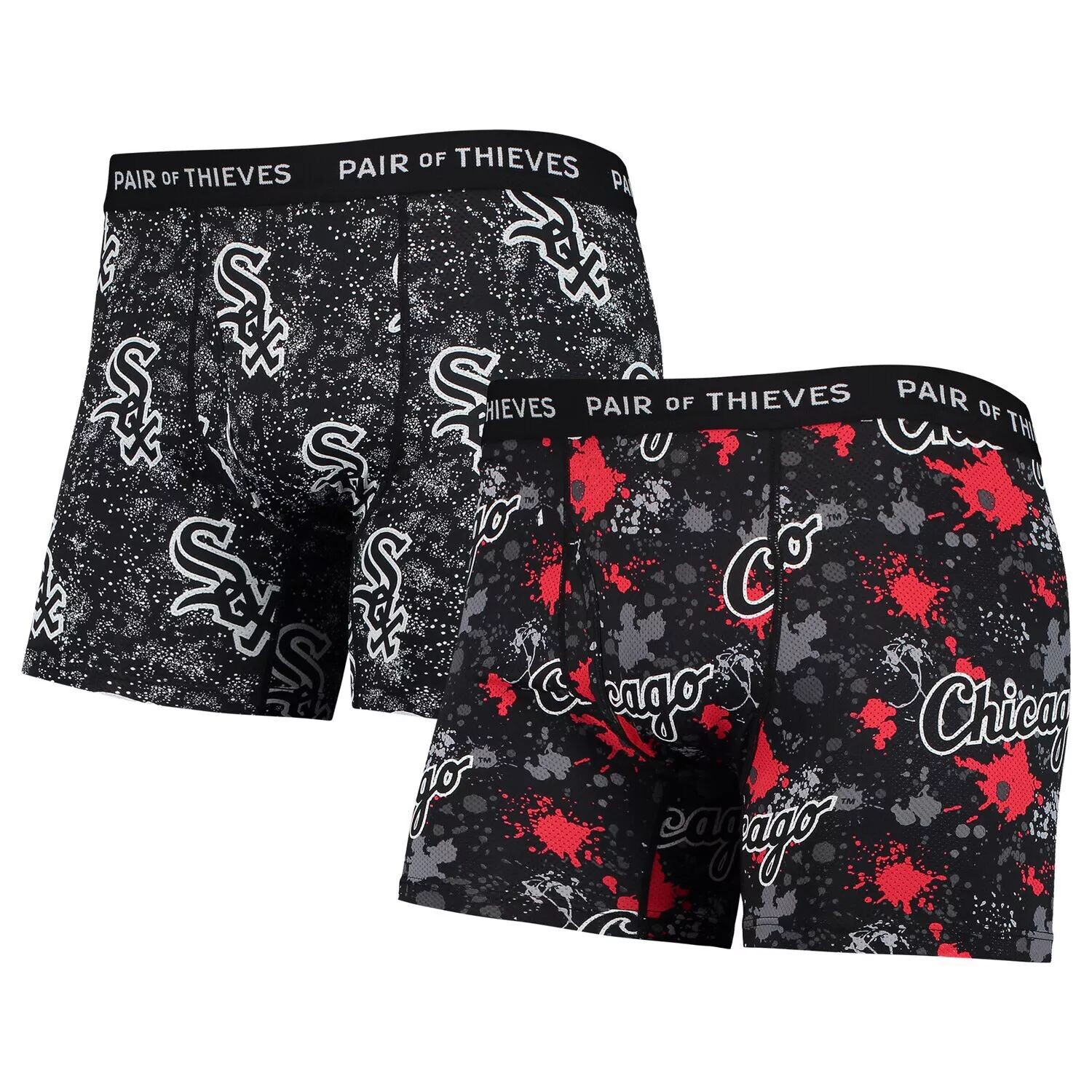

Мужская пара трусов-боксеров Thieves Black Chicago White Sox Super Fit, комплект из 2 трусов-боксеров