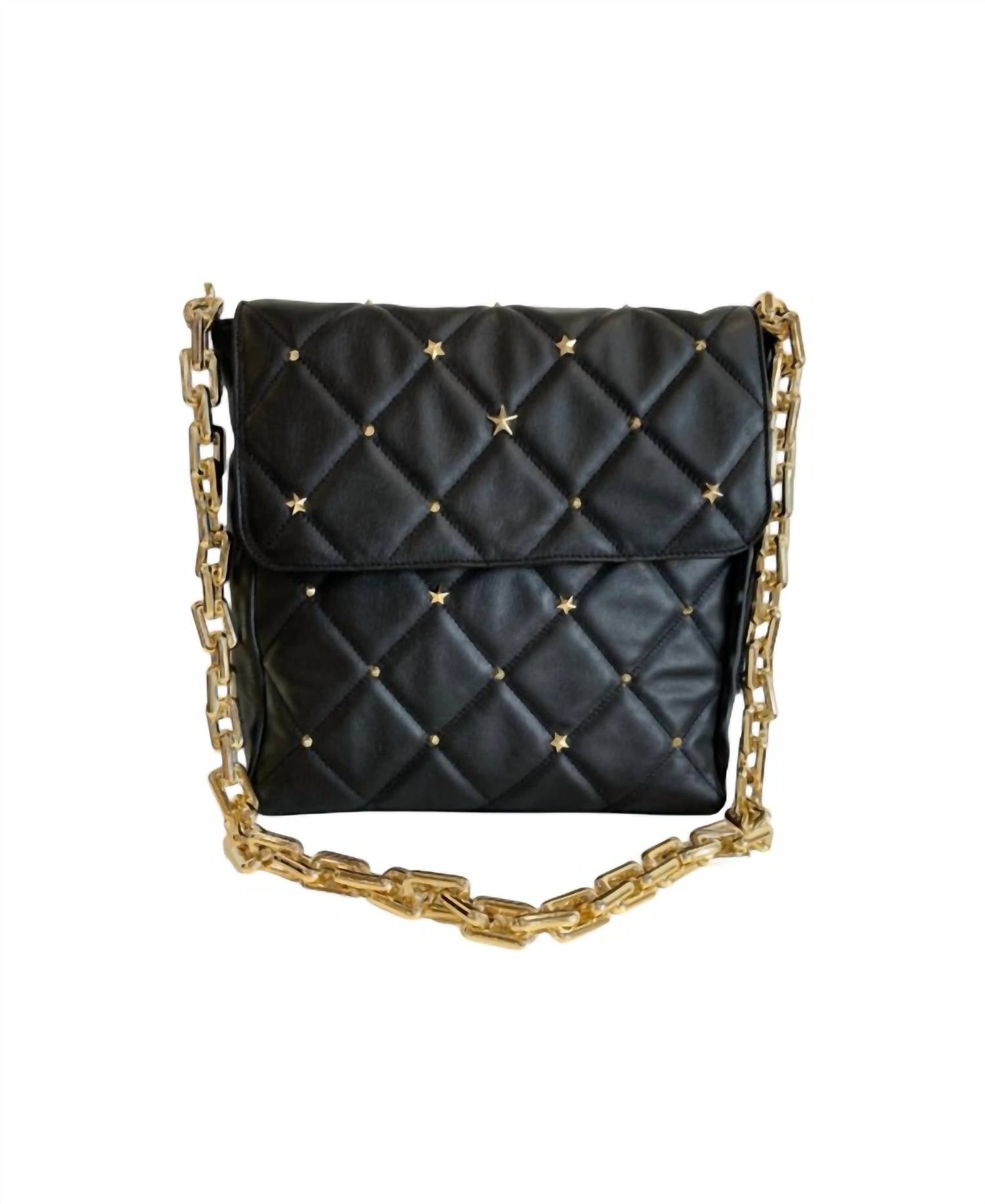 

Женская стеганая сумка Cielo с шипами на плечо в черном цвете Berge