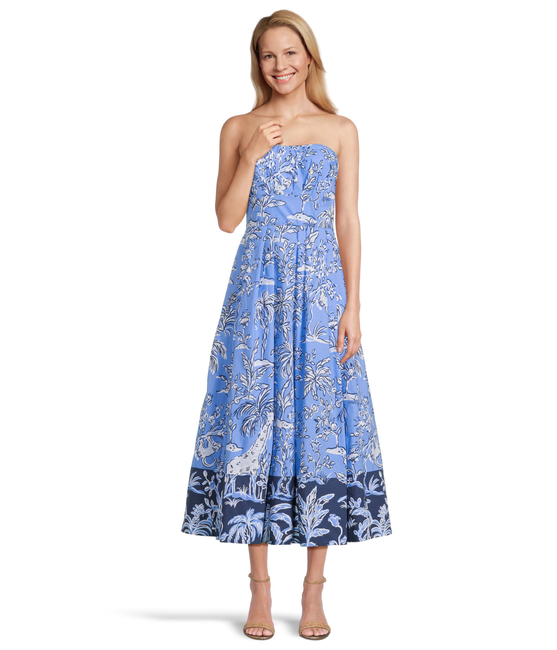 

Платье Lilly Pulitzer Kenni Midi Dress, Sunwashed Blue Oversized Tall Tales Engineered Woven Dress