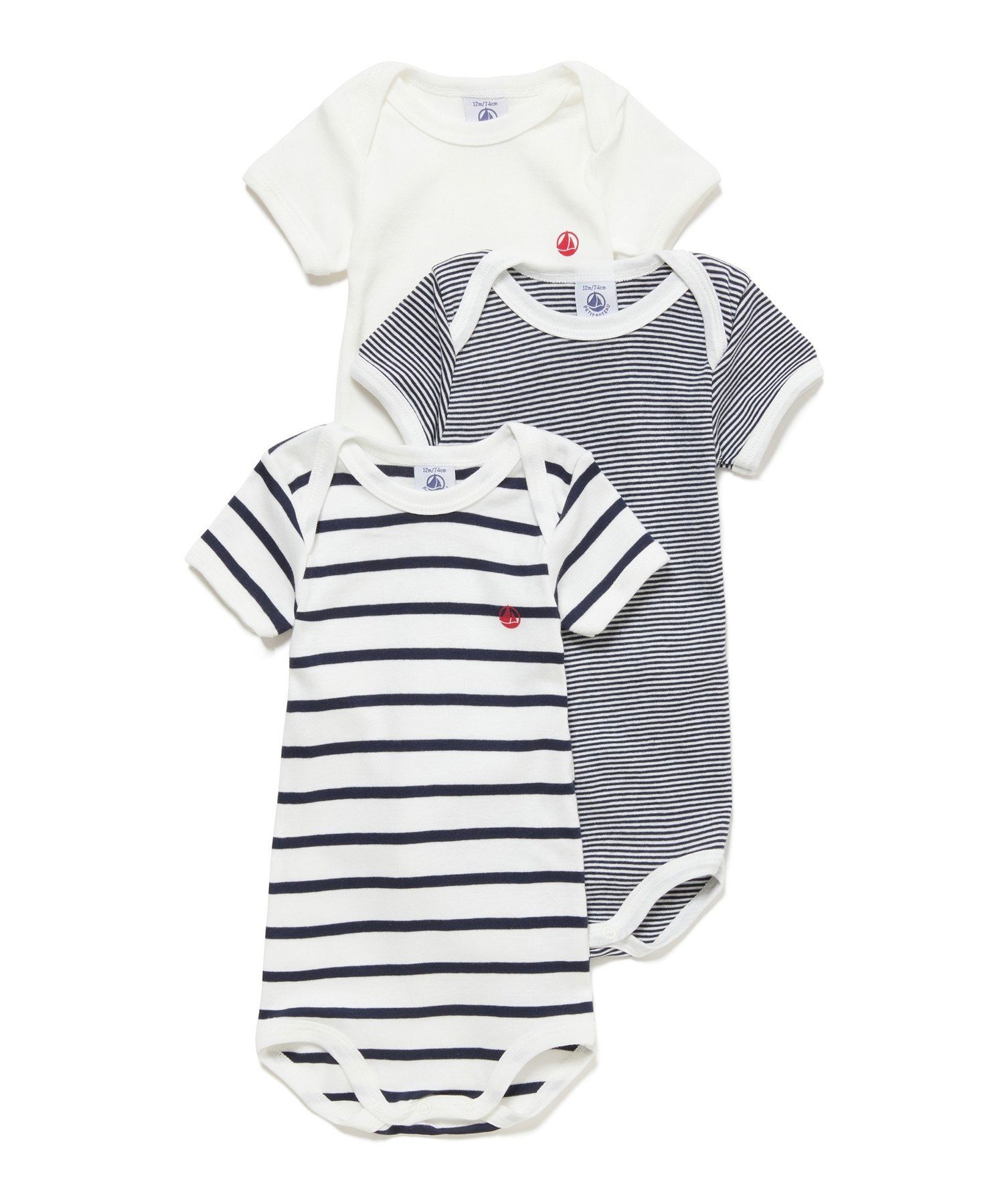 Боди с короткими рукавами (комплект из 3 предметов) PETIT BATEAU, Color 1