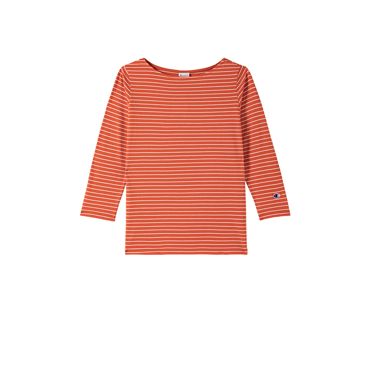 

Champion Футболка женская Regular, оранжевая в полоску, Оранжевый, Champion Футболка женская Regular, оранжевая в полоску