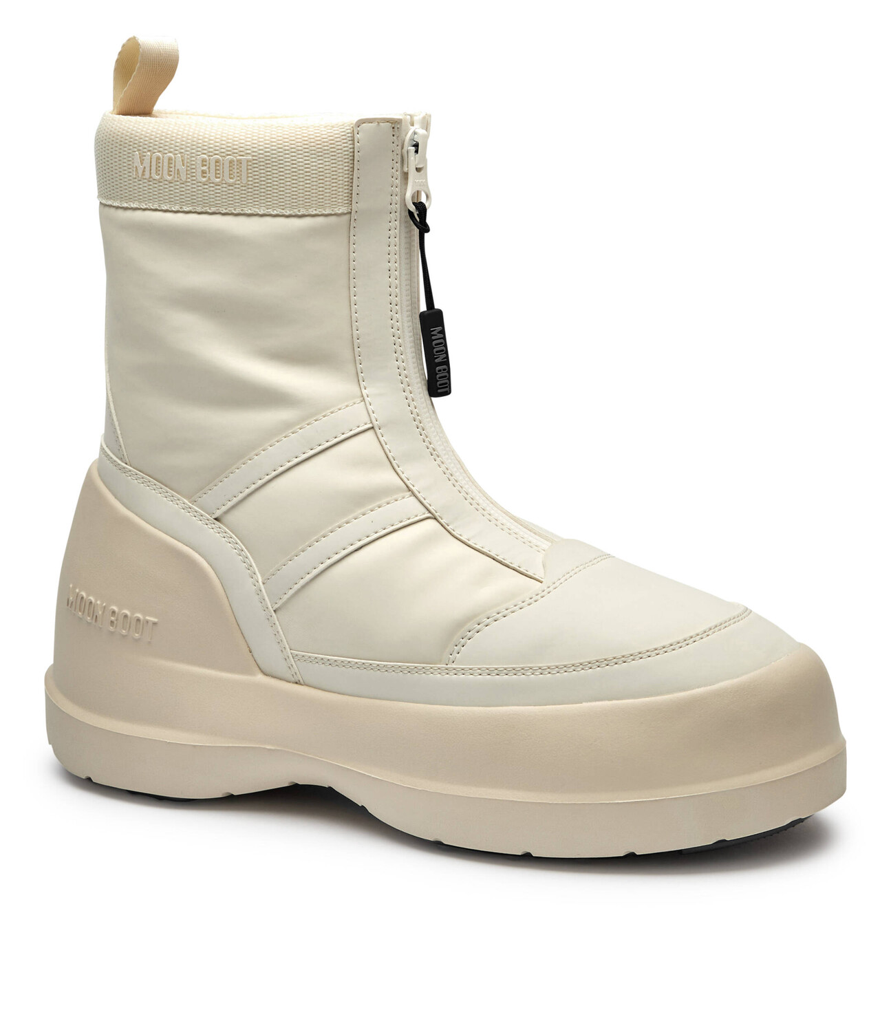 Зимние ботинки Moon Boot Luna низкие замшевые, экрю