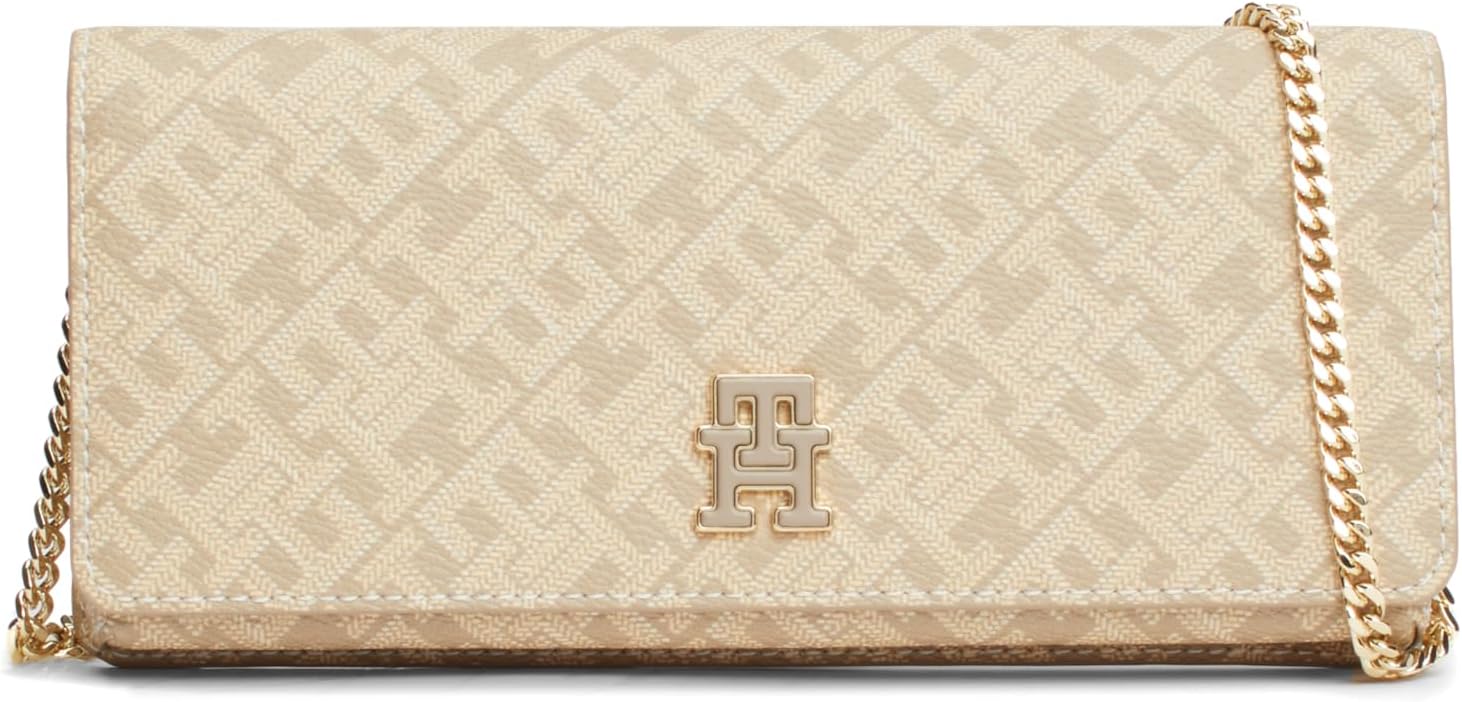 

Женский клатч Tommy Hilfiger с монограммой и съемной цепочкой, Beige