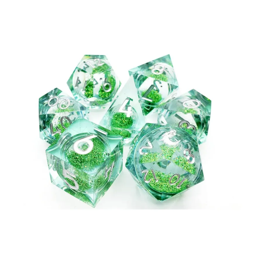 

Poly Set Жидкая изумрудная ярость (7), Sharp Edged Dice