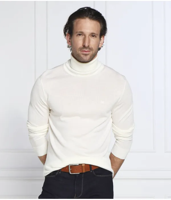 Шерстяная водолазка Slim fit Calvin Klein, белый — фото 3