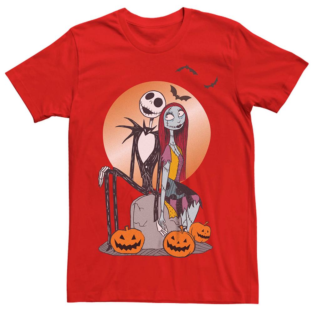 

Мужская футболка Disney's Nightmare Before Christmas Jack Skellington Sally Tombstone Licensed Character, красный