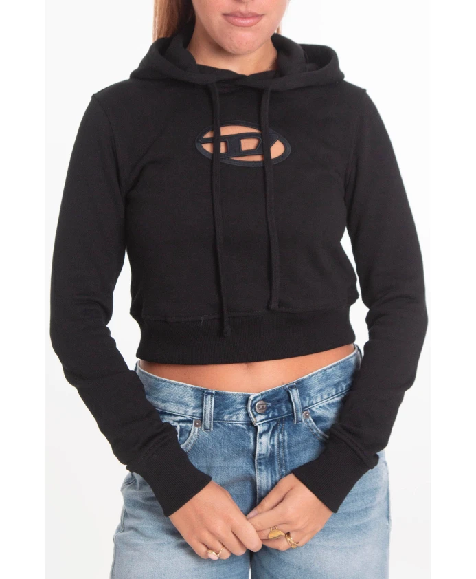 F-Slimmy овальная укороченная толстовка Diesel, черный — фото 4