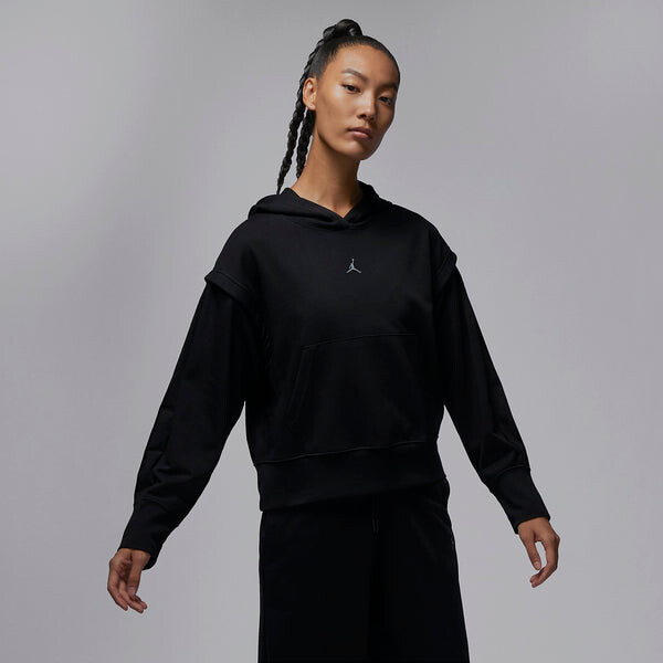 Толстовка (WMNS) Air Jordan Sport Fleece Hoodie Asia Sizing 'Black', черный — фото 2