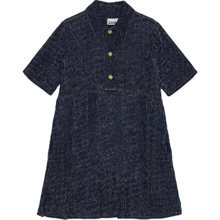 

Футболка с короткими рукавами Denim Mini Dress GANNI, Rinse Wash