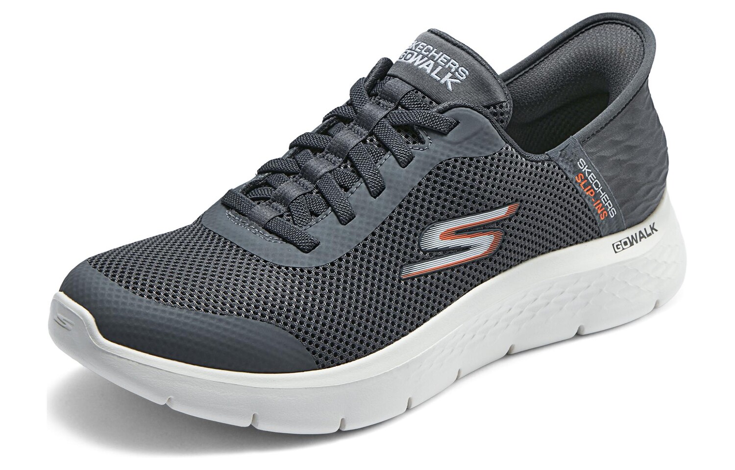 Кроссовки Skechers Go Walk Flex Lifestyle Shoes Men Low-top Gray/Black/White/Orange, серый — фото 3