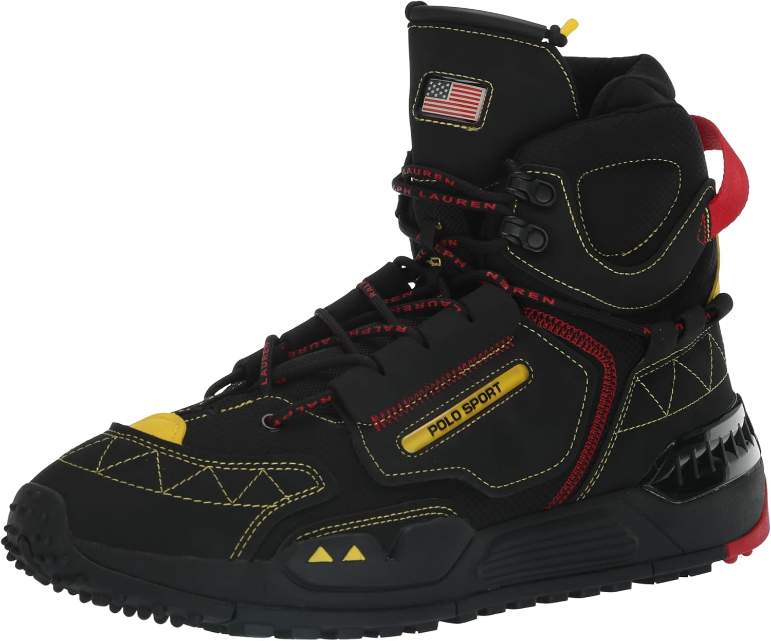 

Кроссовки Polo Ralph Lauren мужские Ps200 High-top, Black/Red/Yellow