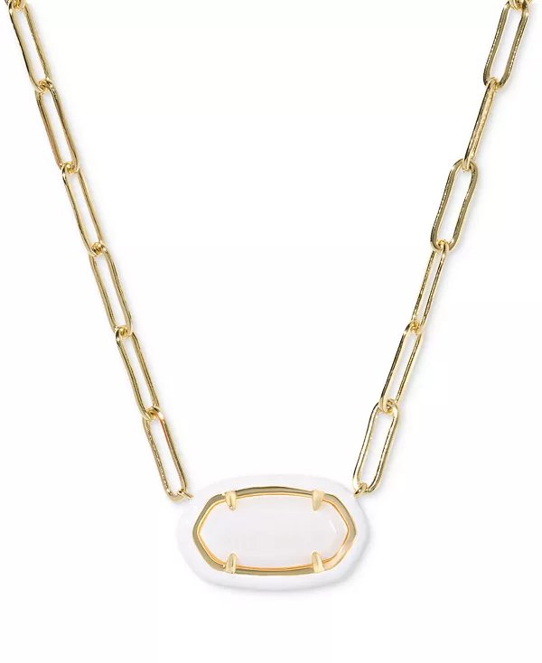 

Ожерелье-Скрепка Элиза в эмалевой оправе, 17 дюймов + удлинитель 3 дюйма Kendra Scott, white