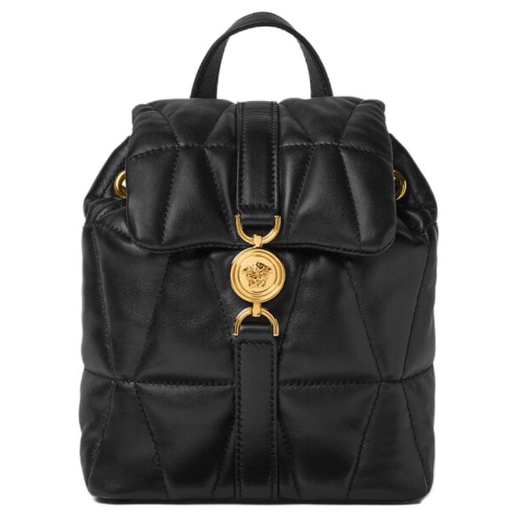 VERSACE Рюкзак Kleio Sheepskin Mini Unisex Black & Gold