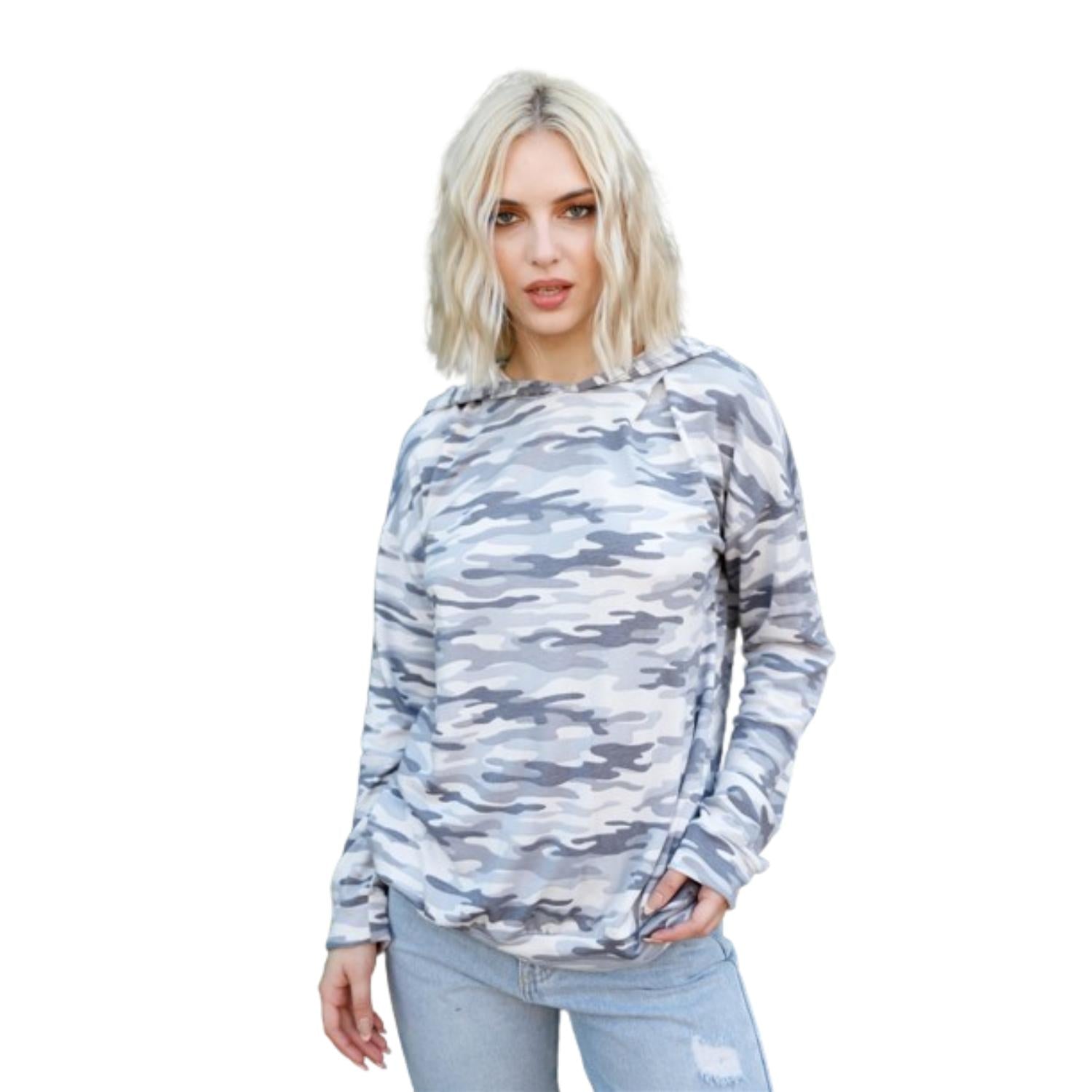 

Свитер с капюшоном и отделкой «Маска» FASHNZFAB, цвет camo-grey