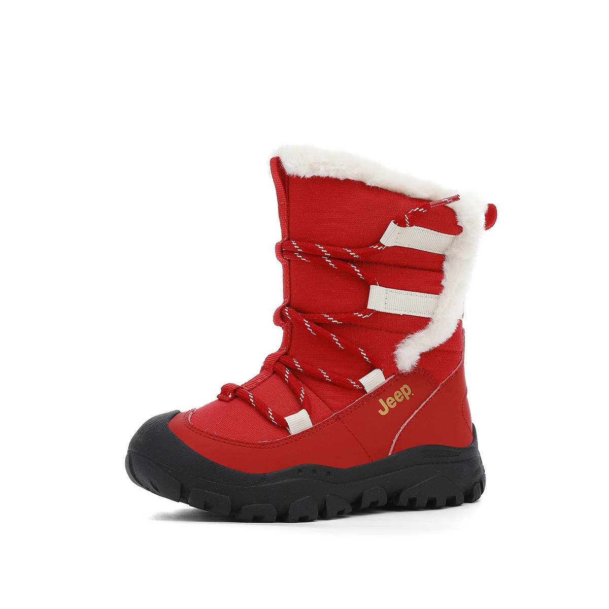 

Explorer 20 девичьи хлопковые ботинки противоскользящие антиударные амортизирующие waterproof высокие детские зимние ботинки kids' Jeep, new year красный