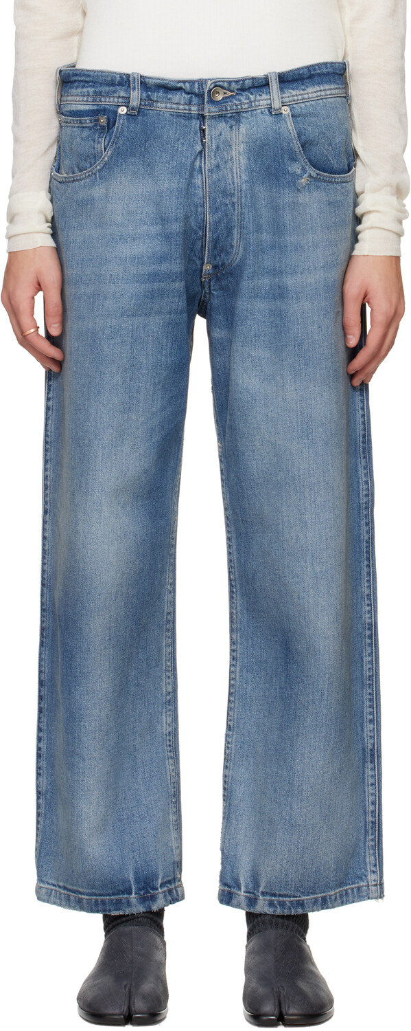 

Синие потертые джинсы Maison Margiela