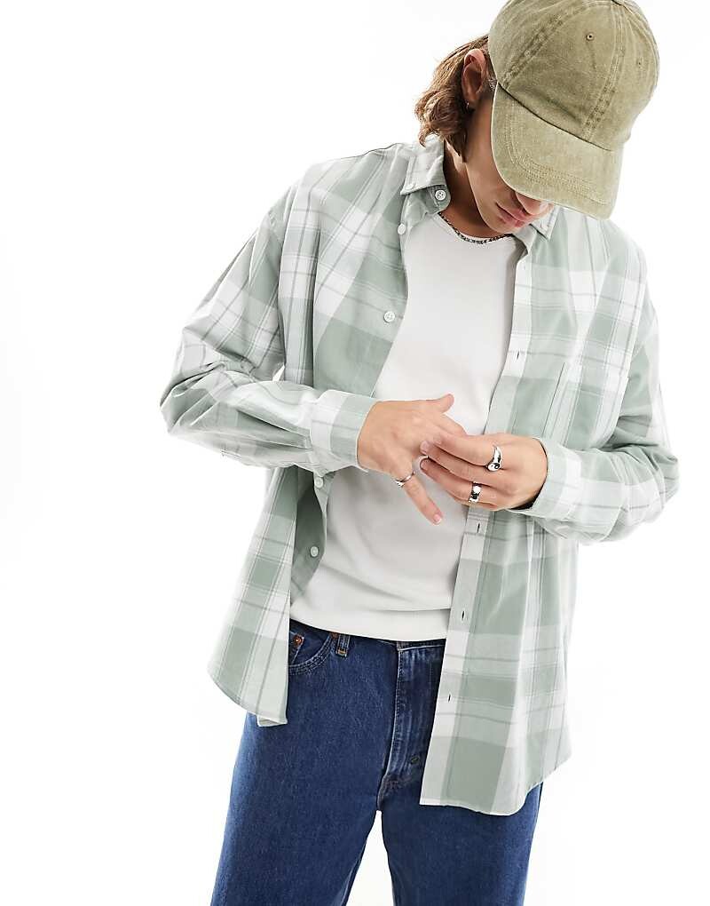 

ASOS DESIGN – Рубашка оверсайз в стиле 90-х в шалфейно-зеленую клетку