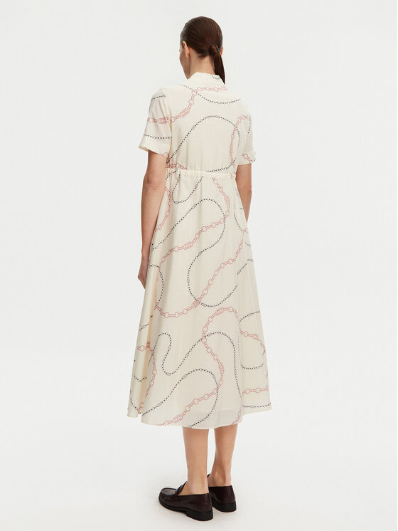 Платье-Рубашка стандартный крой Voile WW0WW46009 Tommy Hilfiger, бежевый — фото 3