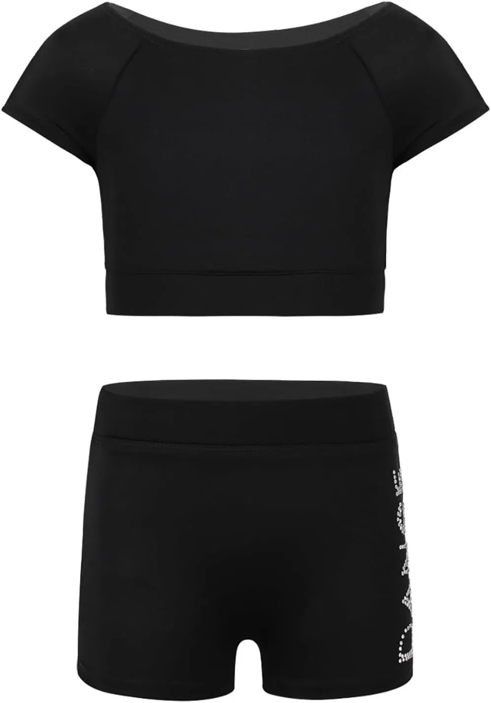 Детский спортивный комплект XUNZOO, топ и шорты, Black
