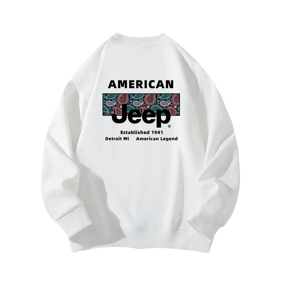 Унисекс свитшот с круглым вырезом утолщенный Jeep, красный (Fleece-Lined) — фото 3