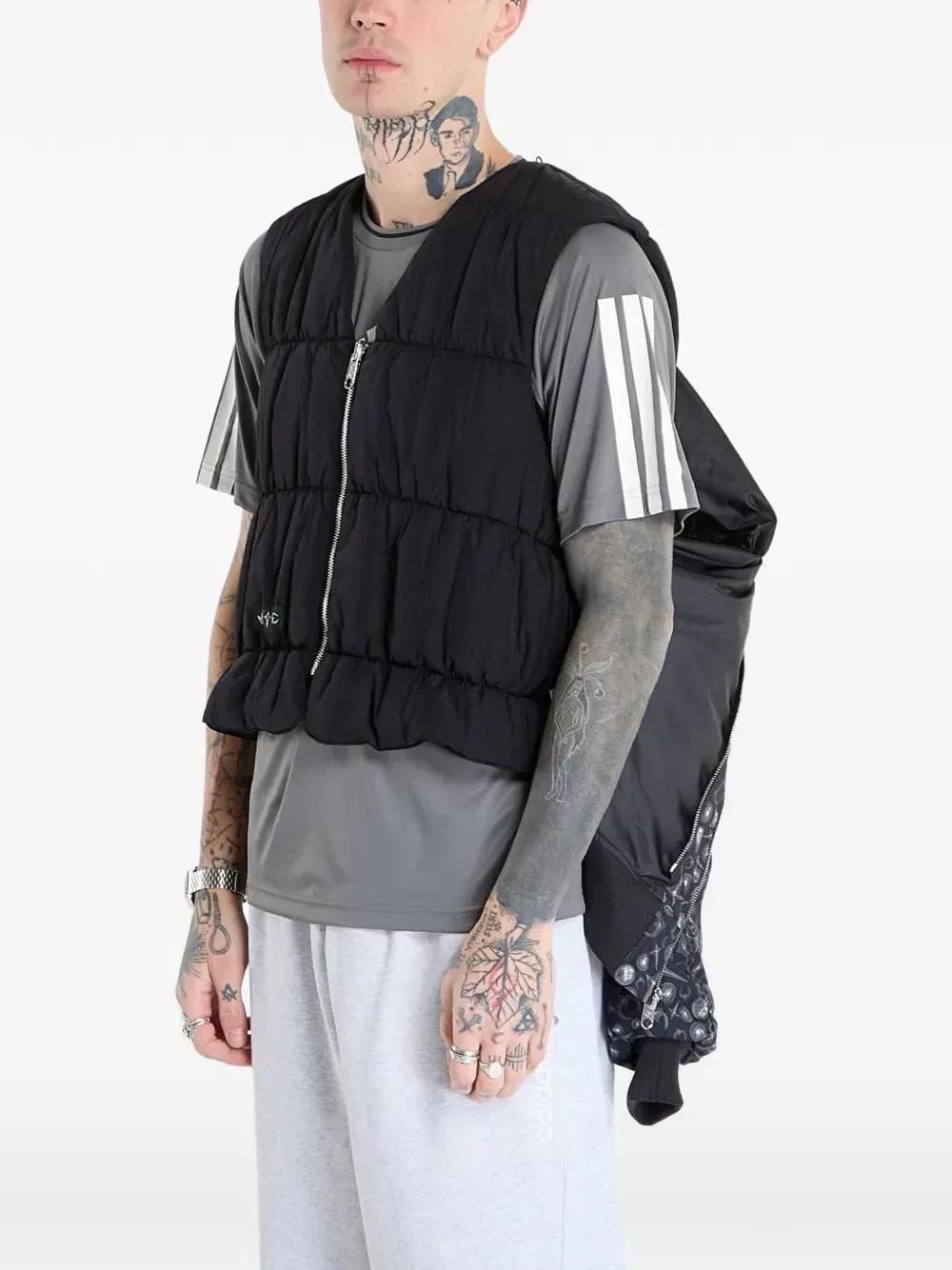 Куртка Thug Club Superstar с принтом в полоску Adidas, черный — фото 3
