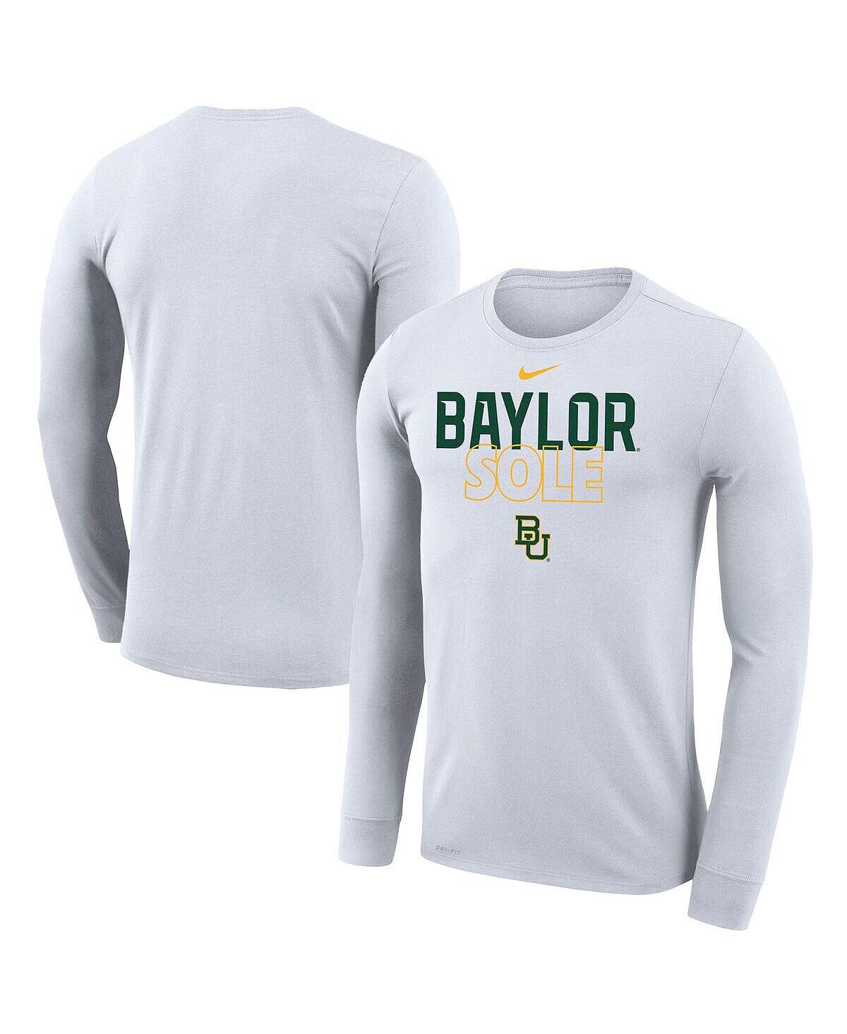 

Мужская белая футболка с длинным рукавом Baylor Bears On Court Bench Nike, Белый, Мужская белая футболка с длинным рукавом Baylor Bears On Court Bench Nike