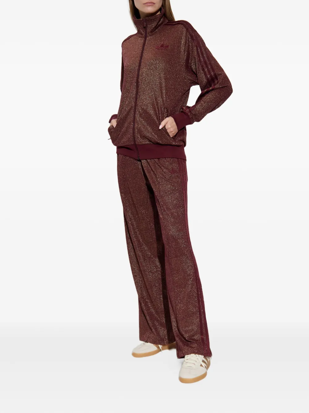 Тренировочные брюки Firebird из ткани Lurex Adidas, коричневый — фото 2