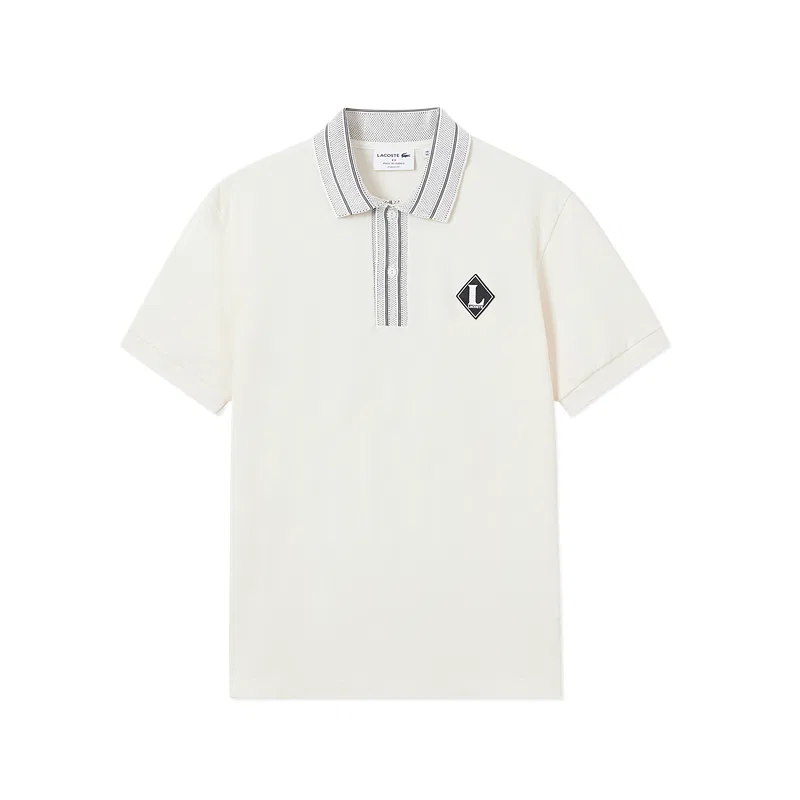 Поло Lacoste с воротником, умеренный крой, Cream белый