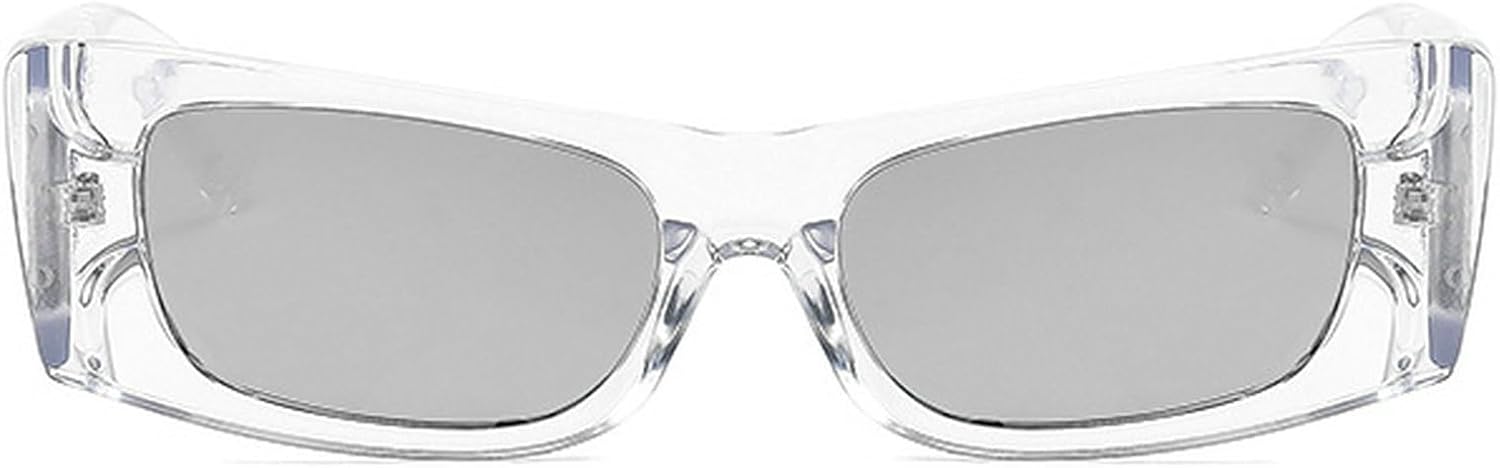 

Женские солнцезащитные очки в стиле панк Y2K, маленькие прямоугольные, винтажные, для активного отдыха, «кошачий глаз», для путешествий, защита от УФ-излучения UV400 mincl, Clear Black