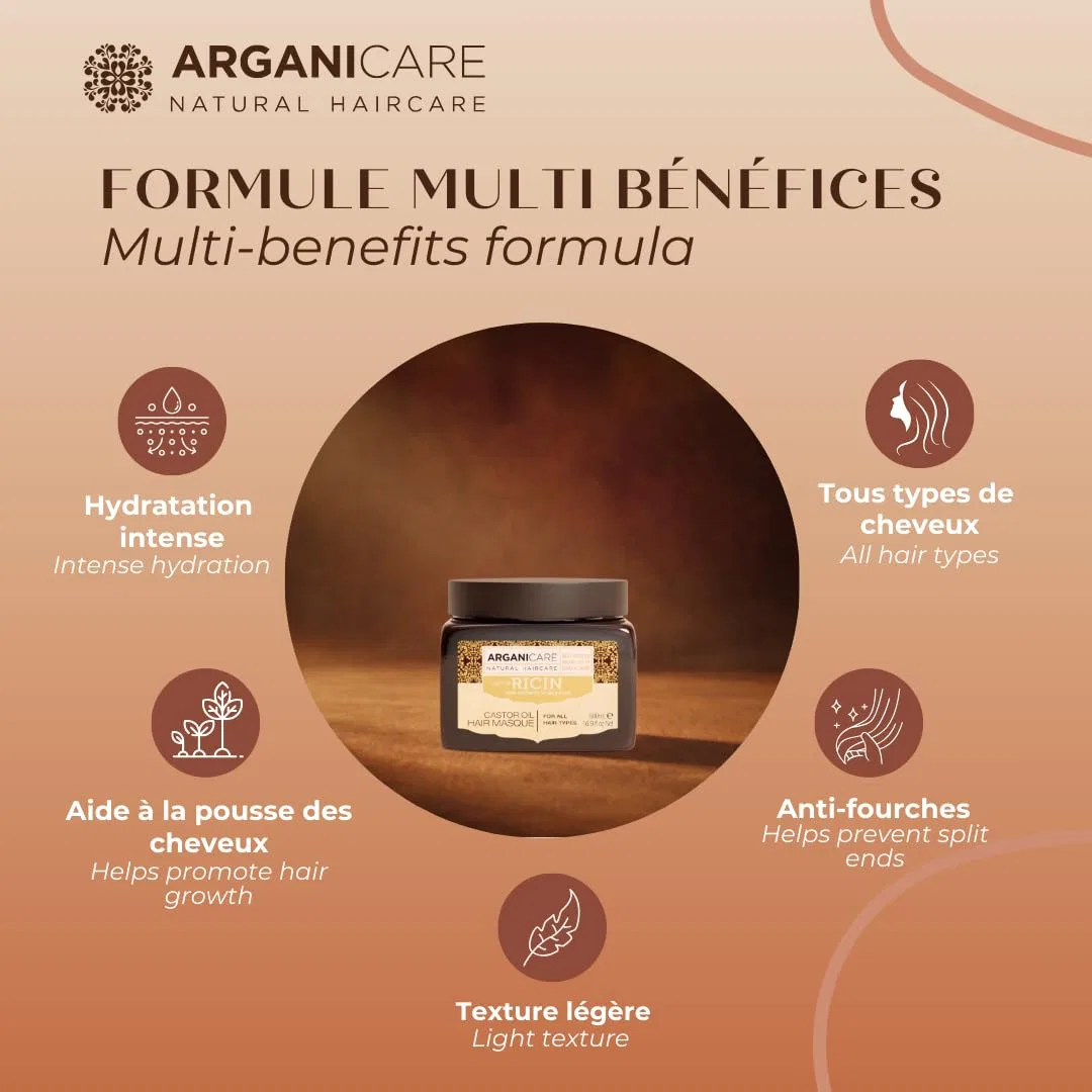 Маска для волос Arganicare с касторовым и аргановым маслом, 500 мл Arganicare — фото 4
