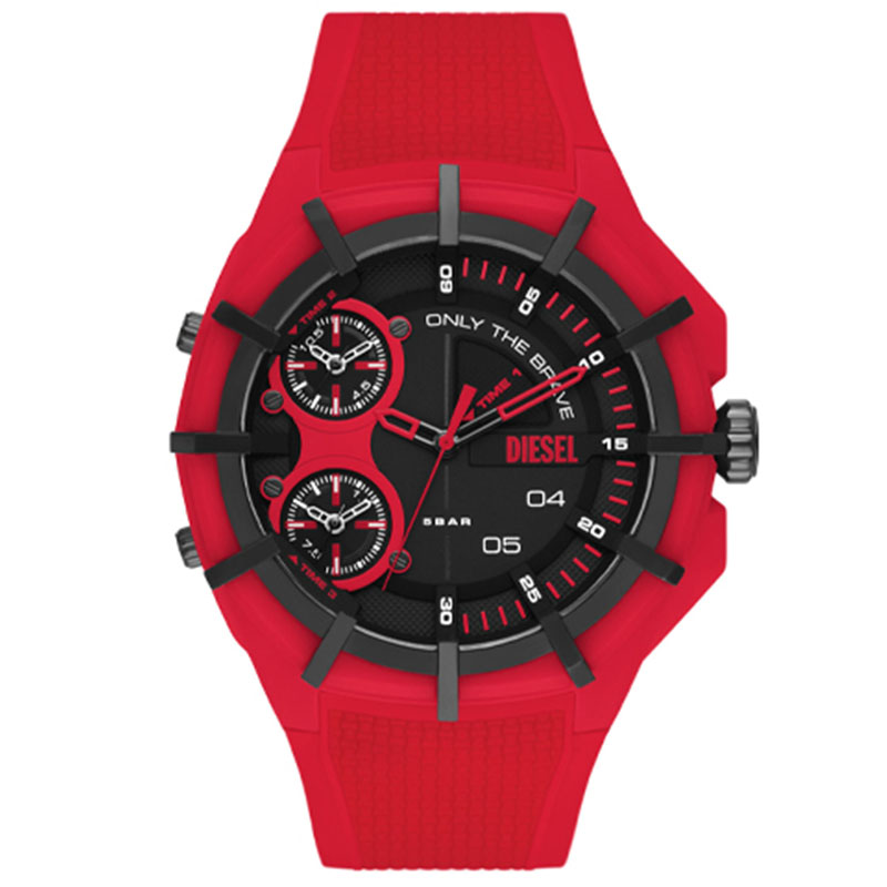 

DIESEL Часы Wrist Watch Quartz Movement Silicone Strap Black Dial Men's Watch DZ1989 Set