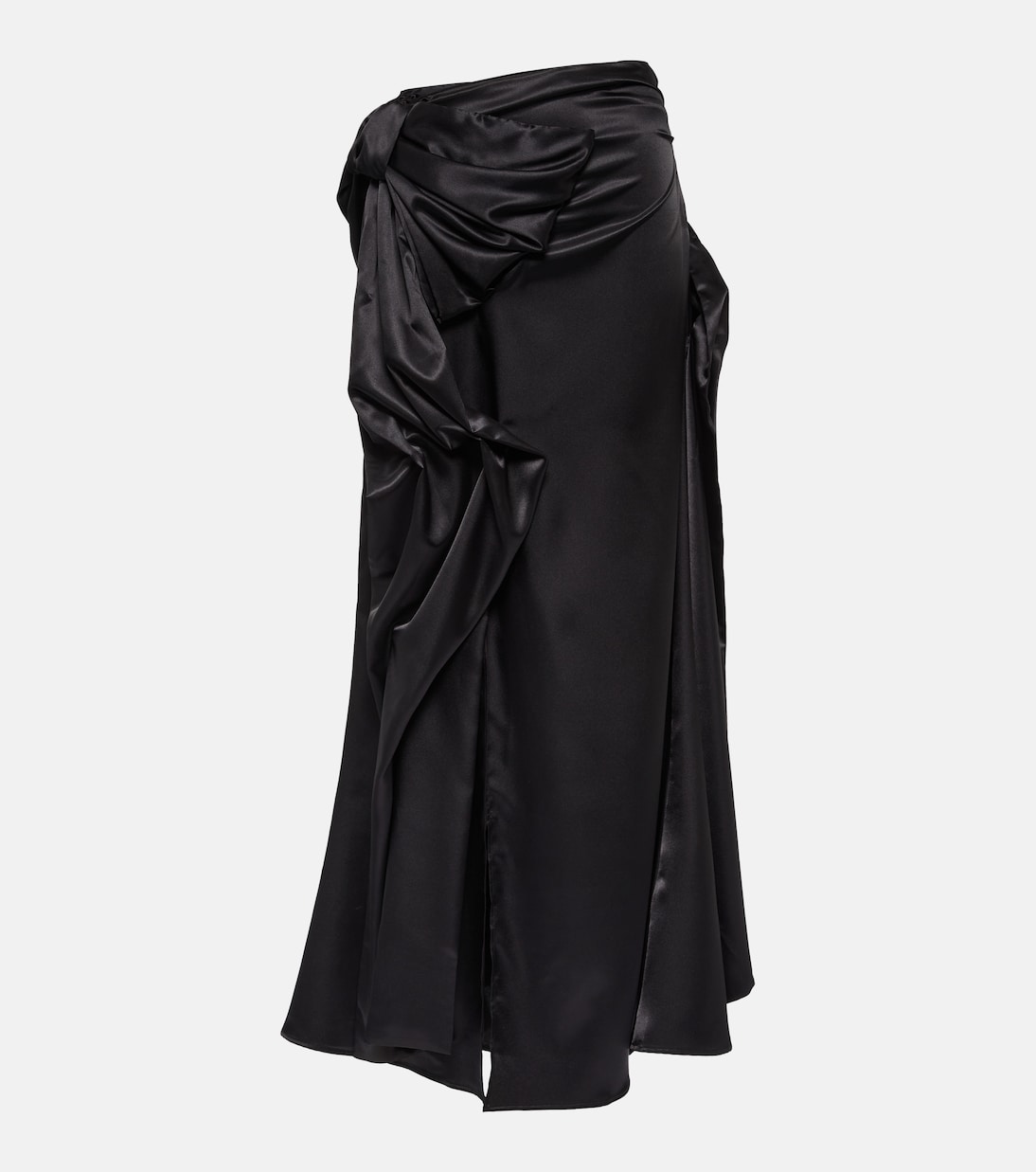 

Юбка макси из атласа с бантом Acne Studios, черный