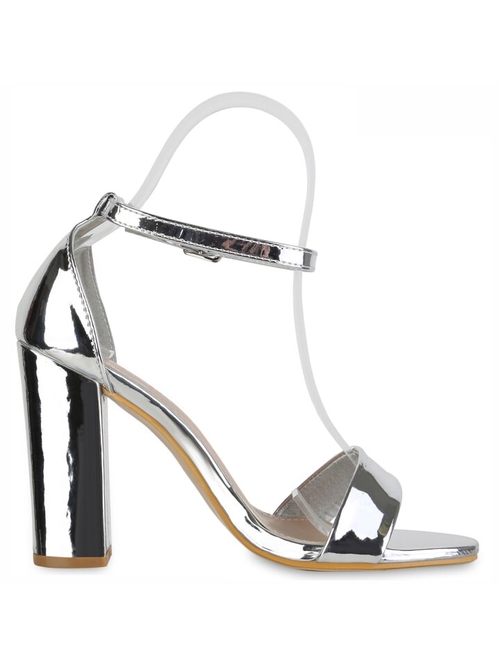 Сандалии на плоской подошве VAN HILL High Heels Chloe, серебряный — фото 3
