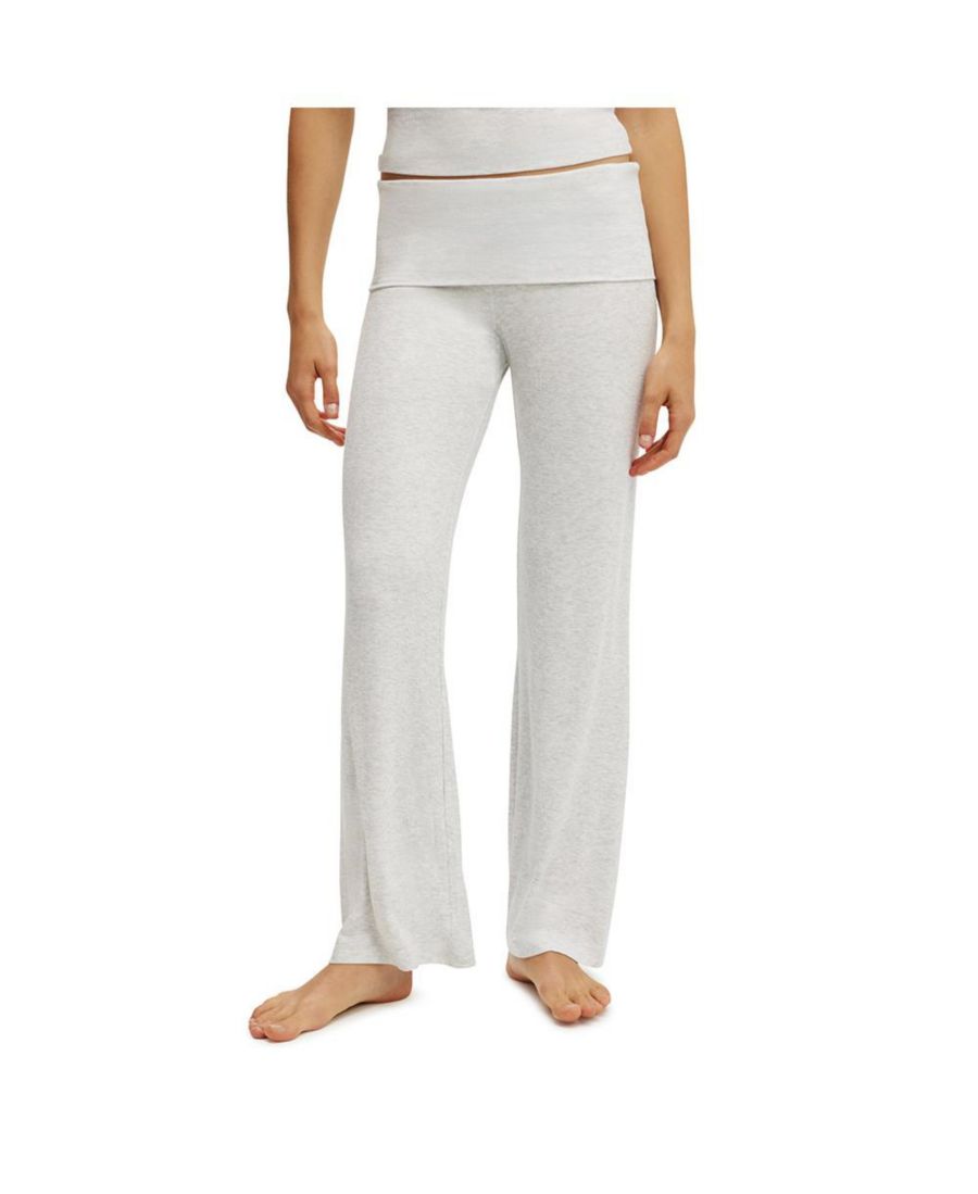 

Женские легкие мягкие брюки с отворотом на талии COTTON ON, Light grey marle