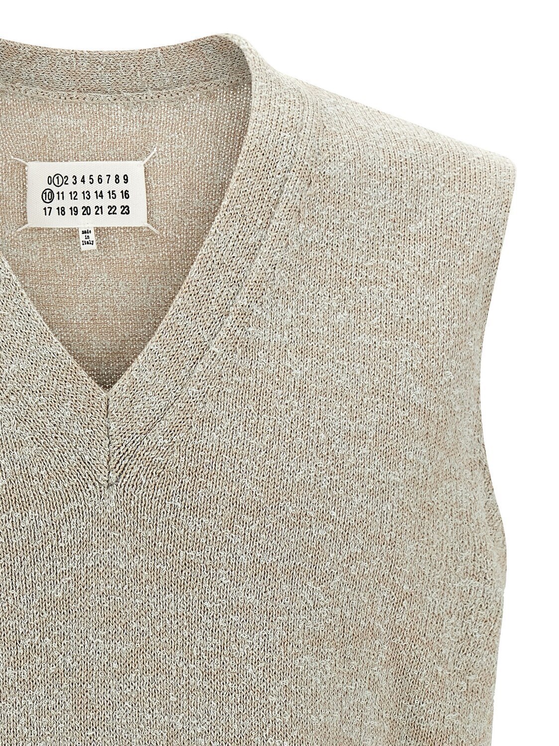 Вязаный жилет из букле MAISON MARGIELA, бежевый — фото 3
