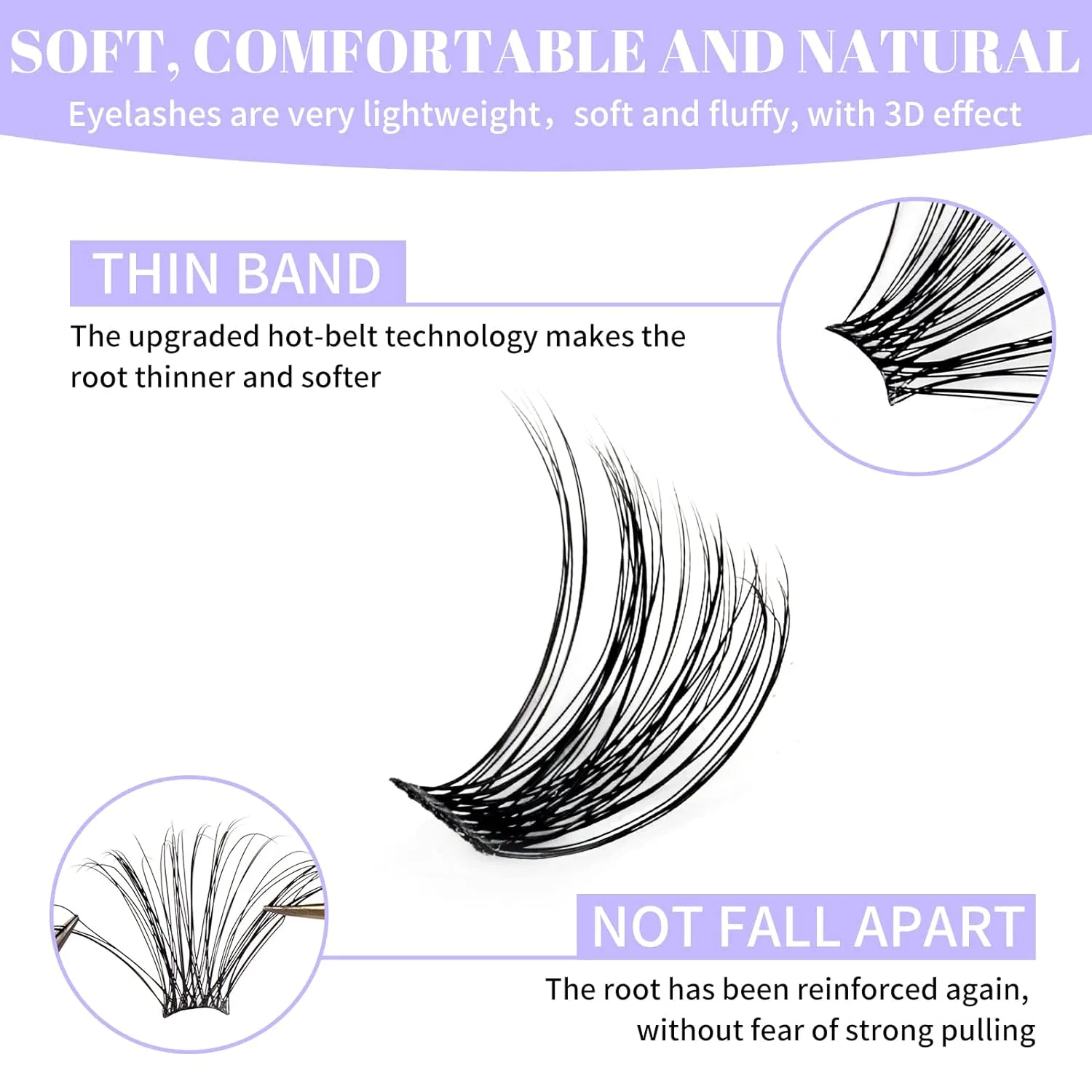 Накладные ресницы C3+C9-D-MIX1216 для DIY-наращивания, 12-16 мм Wendy Lashes — фото 4
