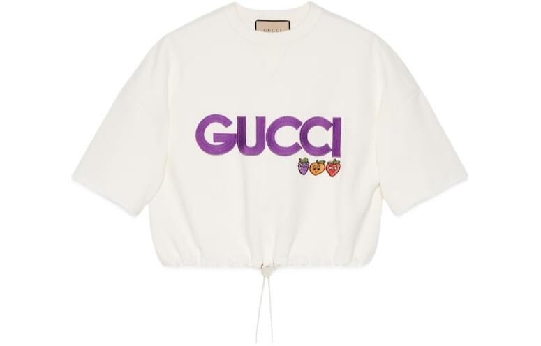 

Футболка женская Gucci, белый / фиолетовый
