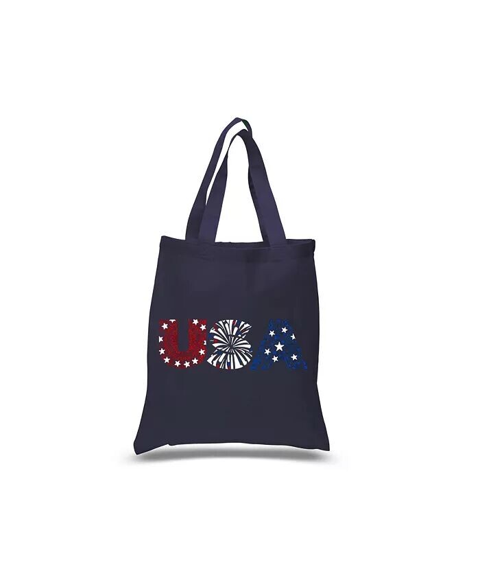 

USA Fireworks — маленькая сумка-тоут Word Art La Pop Art, черный