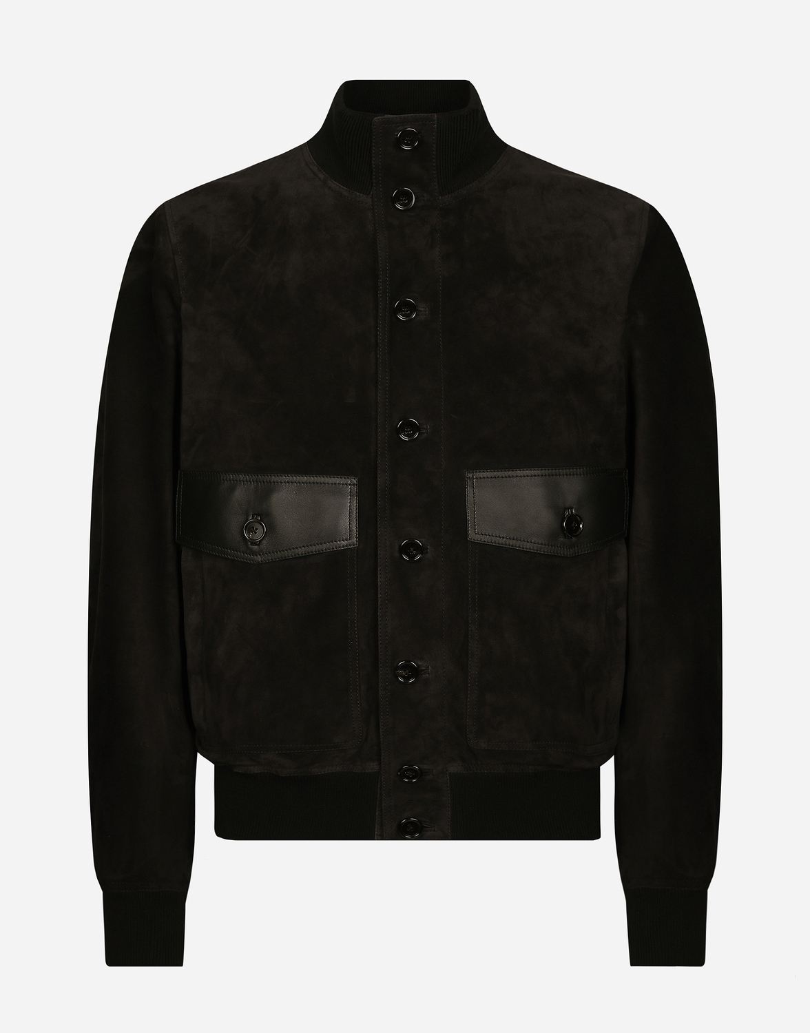 

Замшевая куртка с высоким воротником Dolce & Gabbana, черный