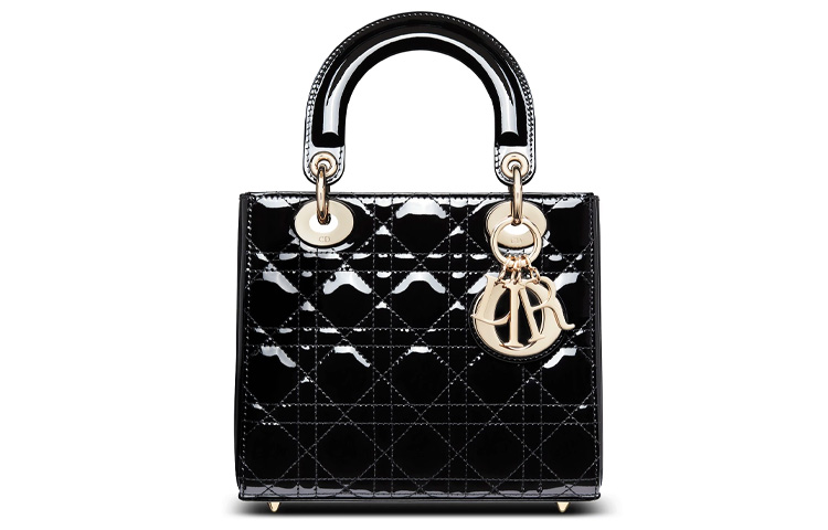 DIOR Женская сумка из лаковой кожи Кожаная женская сумка через плечо кроссбоди маленькая черная — фото 4