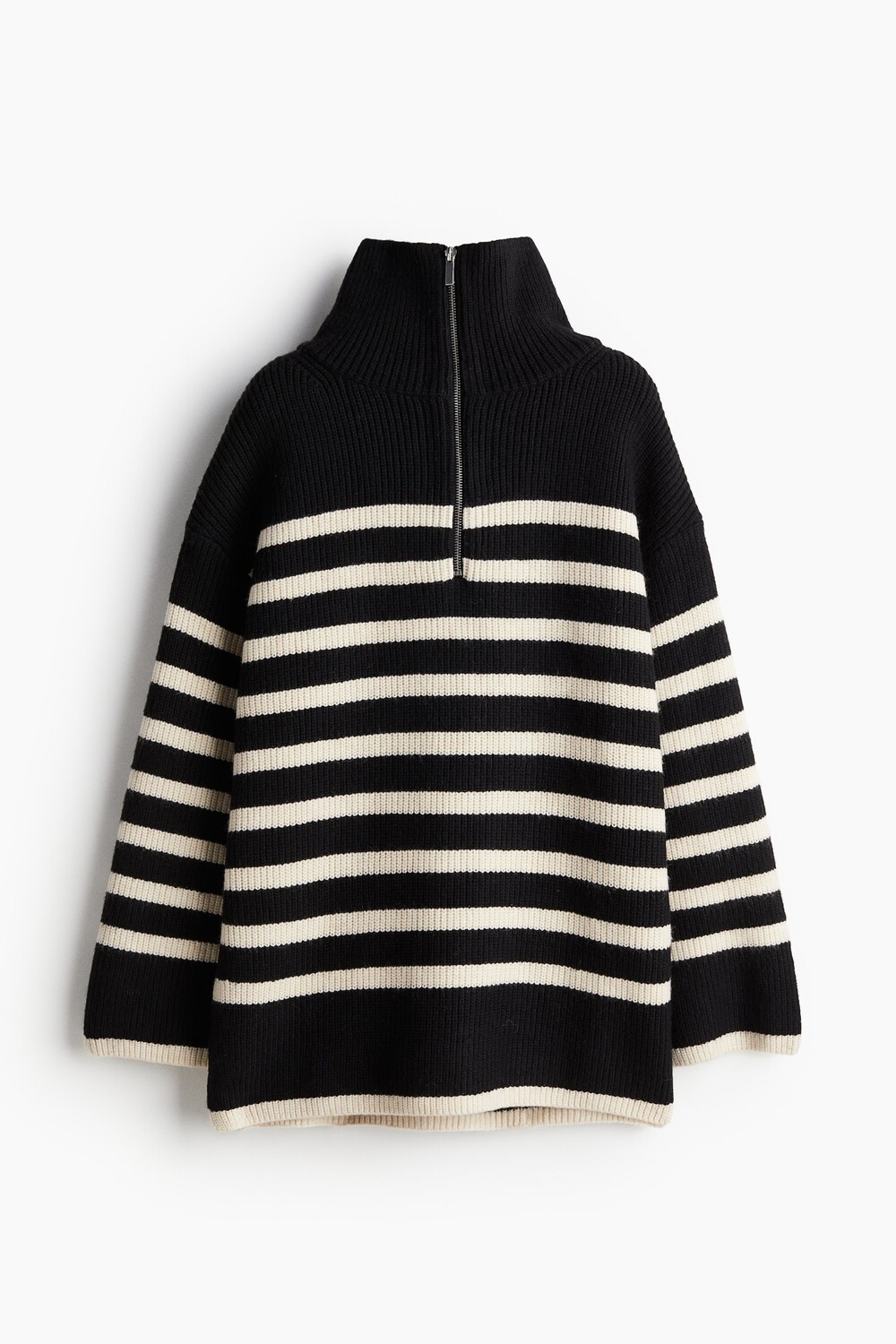 

Ребристый свитер на молнии H&M, черный