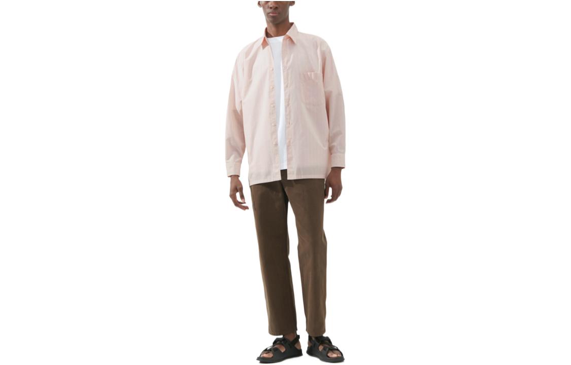 Футболка Uniqlo U Collection унисекс светло-розово-оранжевая — фото 2